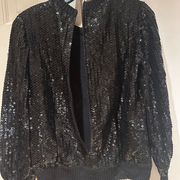 ADOLFO BLACK SEQUIN SWEATER - Picture 3 of 4